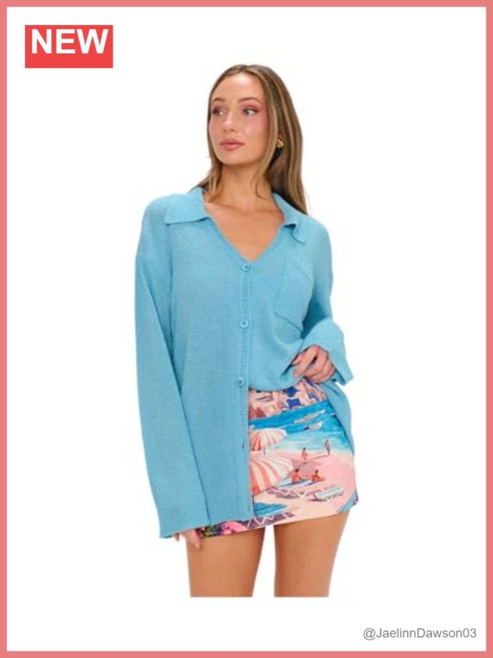 Show Me Your Mumu Sonny Sweater Collared V-Neck Buttoned Relaxed Fit